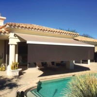 Retractable style with motorized roller curtain